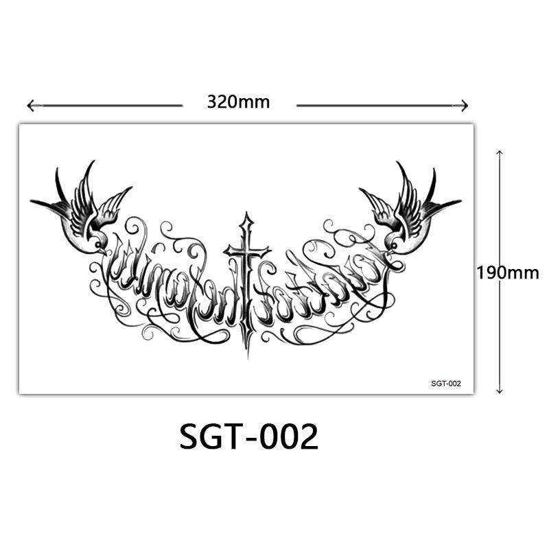 

Flower Chest Tattoo Sticker, Chest Tattoo Sticker, Color Half Nail Large Picture Tattoo Sticker 190*320MM