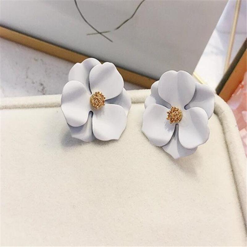 Koreanische Neue Doppel-schichten Blume Tropfen Ohrringe für Damen Übertrieben Frauen Floral Ohrringe Modeschmuck aretes de mujer