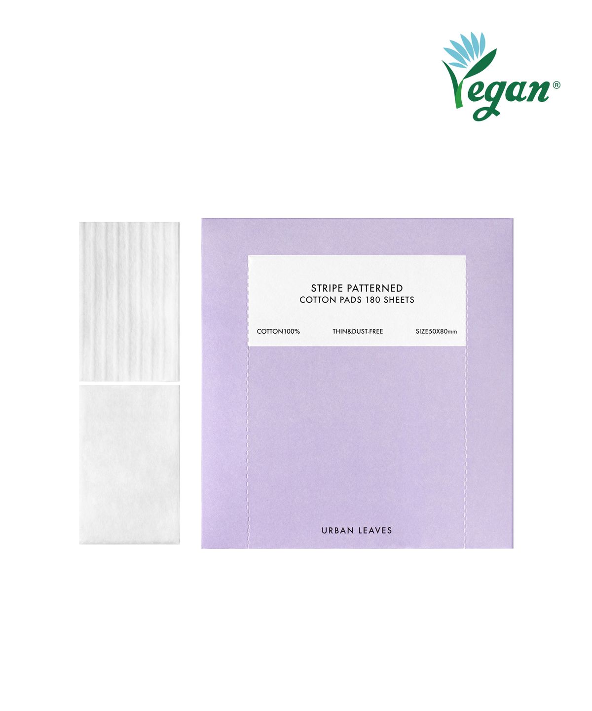 Striped cotton pads (180 sheets) × 4 packs