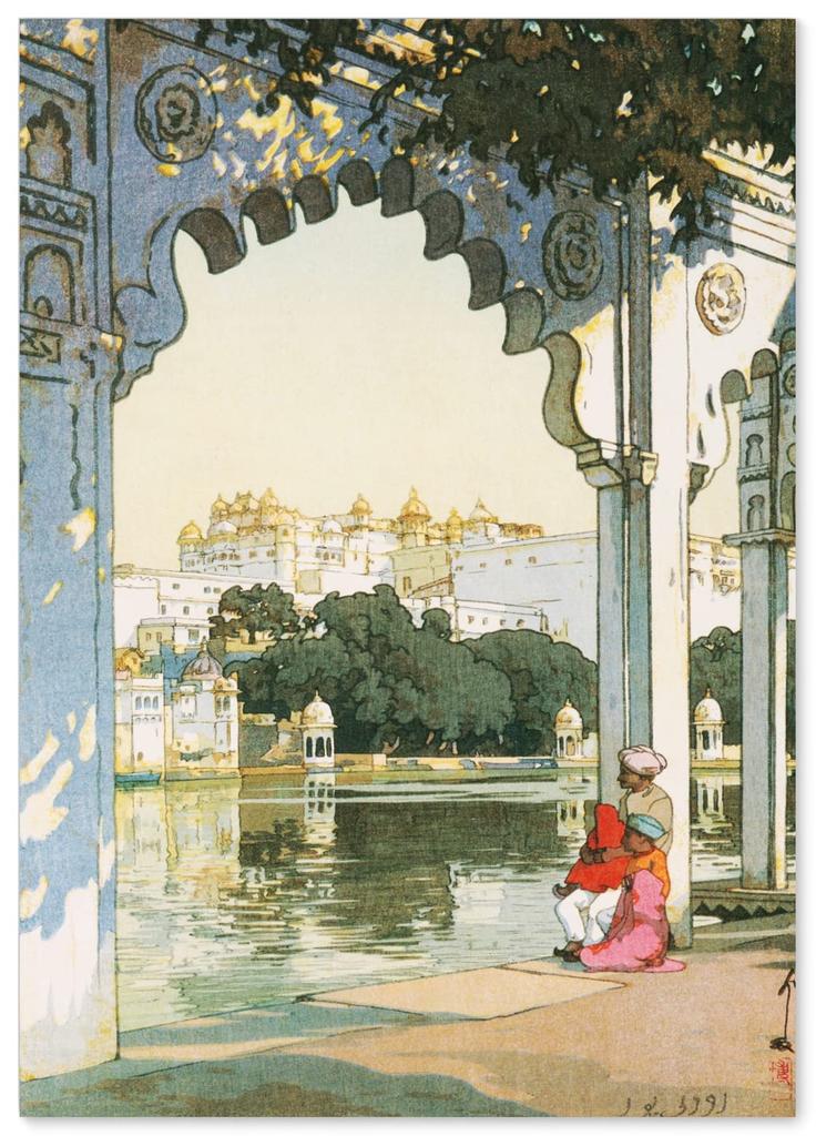 Hiroshi Yoshida Poster Reproduction (Castle of Udaipur) A3 Size (Japanese Painting) Interior Wallpaper Painting Art Poster