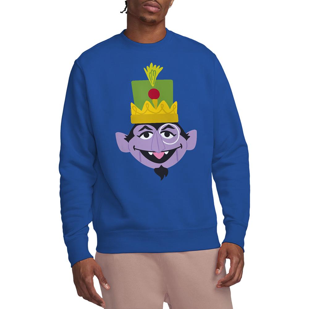 Sesame Street Unisex Adult Count Von Count Nutcracker Christmas Sweatshirt