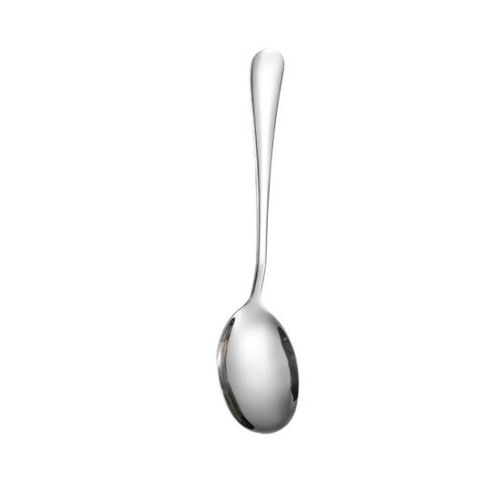 Stainless Steel Serving Spoon with Long Handle Polished Rust-Proof Deep Head Soup Rice Spoon Dishwasher Safe Utensil for Home Restaurant Buffet A