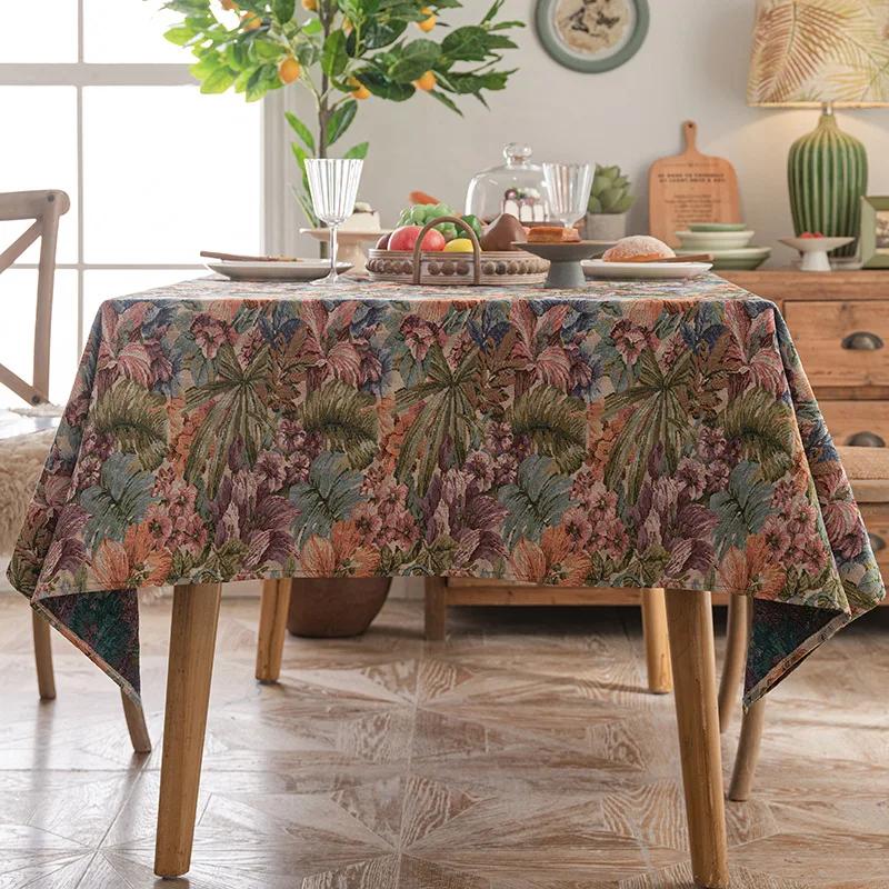1PC Rural style Dinner Tablecloth Thickened jacquard home decor fabric Kitchen & Dining Room Wedding Table Cover Tea Decoration