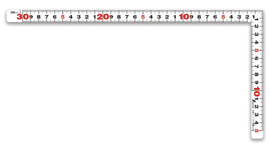 Shinwa Sokutei Flat Curved Dual 11179 Ruler, White, 30cm/1 Shaku, Graduations,