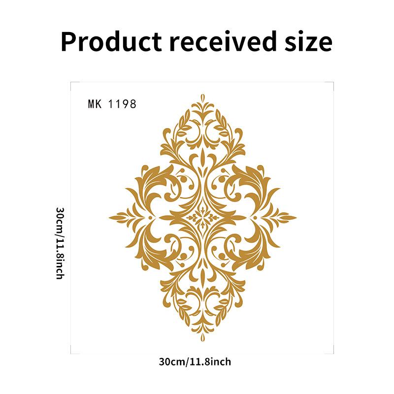Bathroom Toilet Stickers Modern Minimalist Golden Flowers Pattern Self-adhesive Paintings For Bathroom Living Decorations