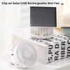 Portable Mini Hand Clip Fan Usb Rechargeable Solar Powered Fan For Travel Outdoor Hiking Camping Clip On Air Cooling Small Fan