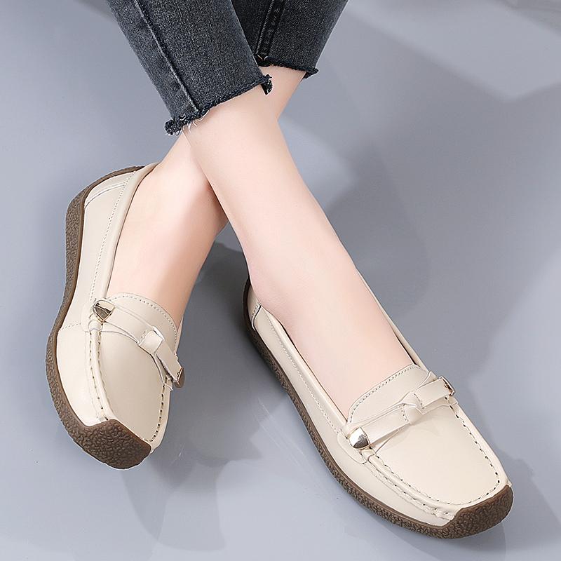 Mocassins plats pour femmes Chaussures de conduite Décontractées Minimalistes Souples Chaussures de marche pour mère Grande taille