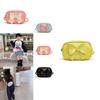 Trendy Solid Color Kids Shoulder Bag With Breathable Pu Material And Bow Accent