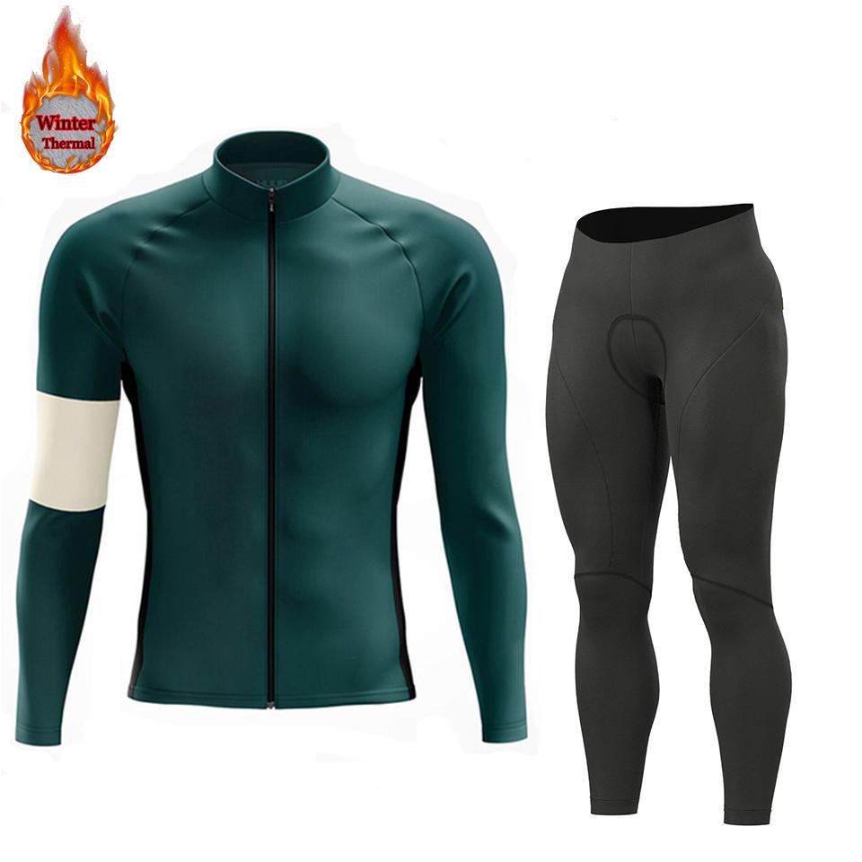 2026 Winter Warm Men Winter Jacket Racing Cycling Long Sleeves Jersey Set Warm Thermal Fleece Bike Jersey Outdoor Road Bike Cycling Clothing