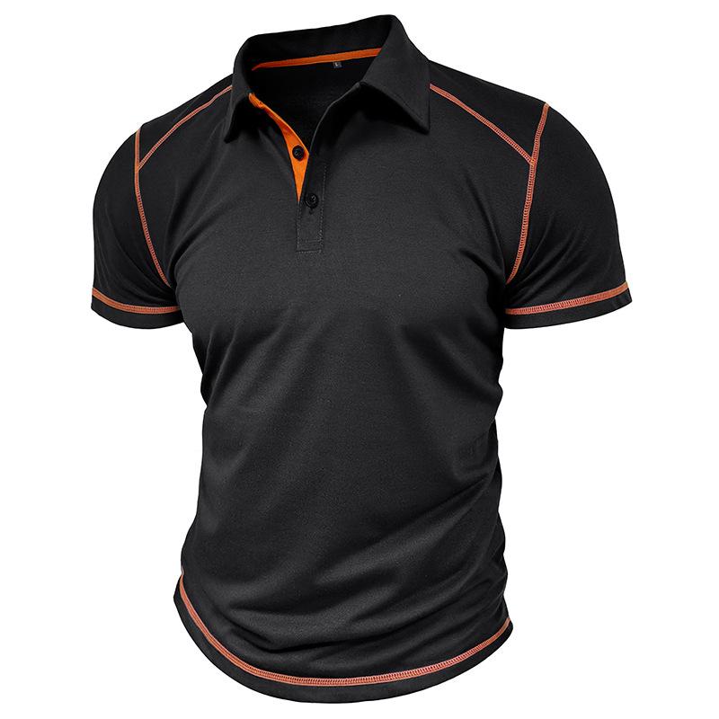 New Summer Men's Short-sleeved Polo Shirt Men's Colour Blocking Lapel Polo Shirt Men's Body Shirt