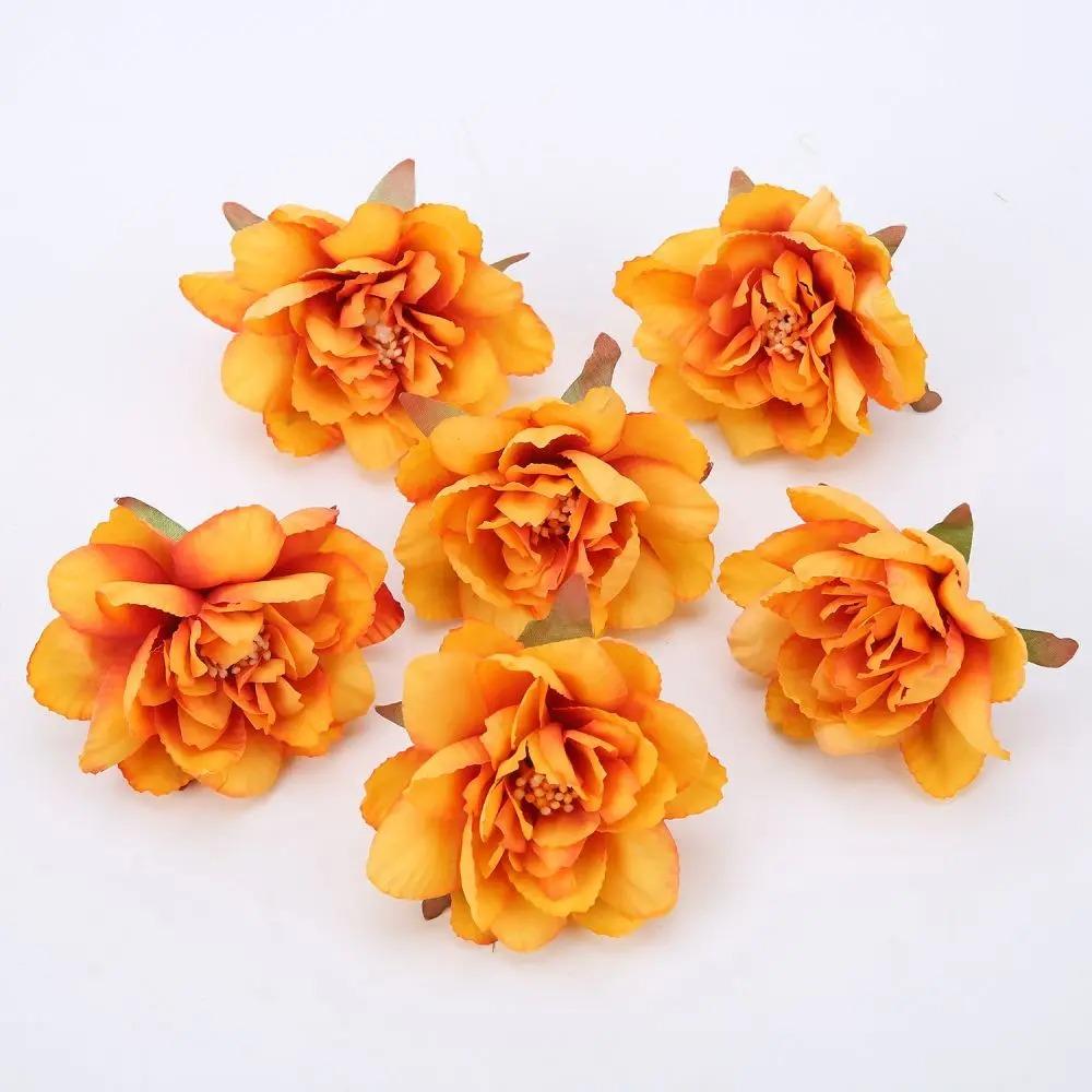 5/10Pcs Artificial Flower Heads Autumn Rose Home Decoration Outdoor Garden Wedding Decor DIY Wreath Gift Box Accessories