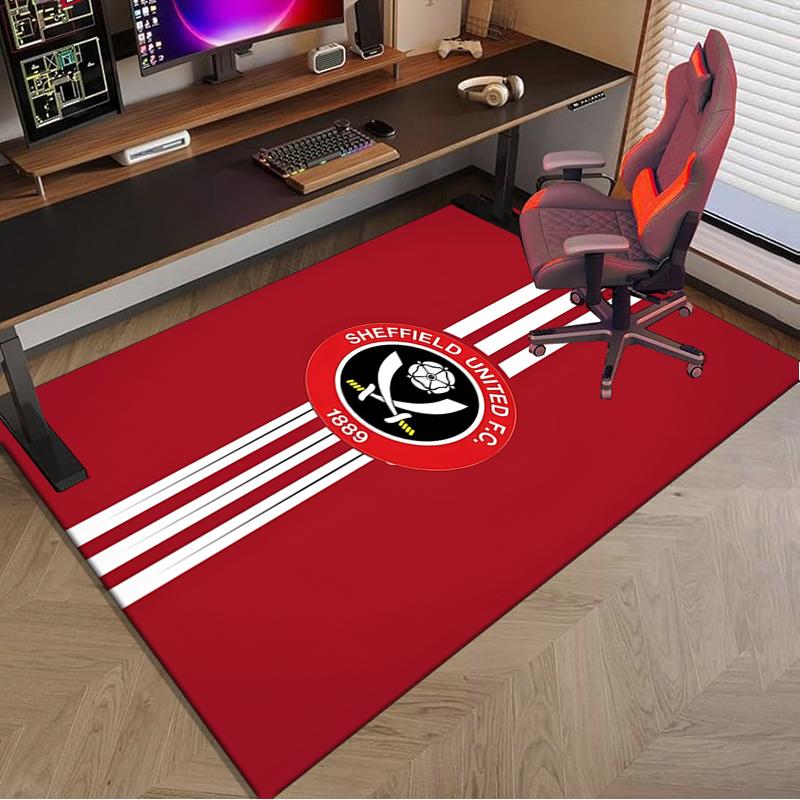1PC She-ffield Fc Crest Rug Game Carpet, Floor Mat for Bedroom Living Room Entryway Rug, Home Decor Idea Gift for Christmas birthday