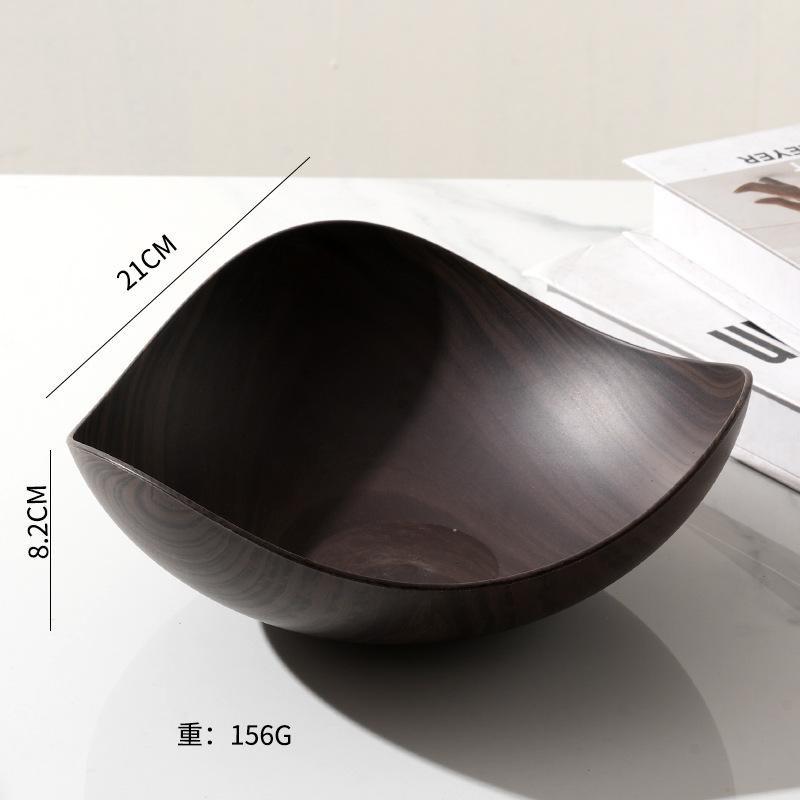 1/2Pcs Imitation Wood Grain Fruit Plate Plastic Dessert Tray Snack Fruit Plate Reusable Household Food Plate Kitchen Supplies