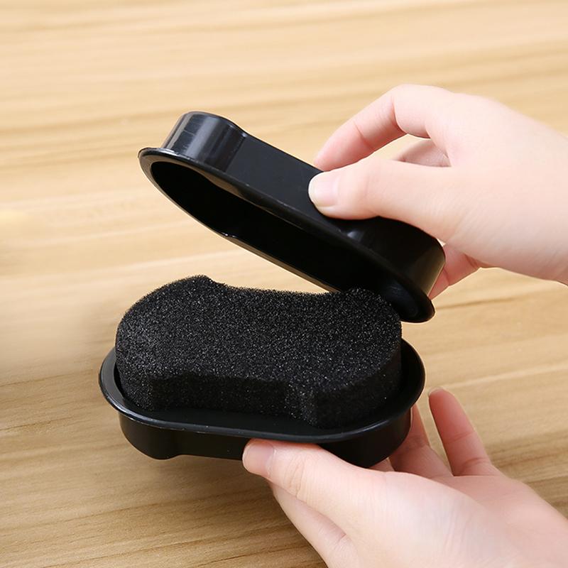 1 Pezzo Spazzola per Scarpe a Doppia Faccia Quick Shine Multifunzionale Lucidatura Pelle Cera Liquida Incolore Lucida Spugna Lucidatrice Scarpa