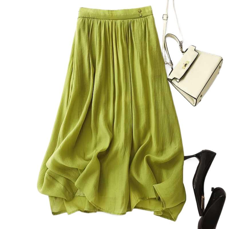 Summer Double-layered Thin Mid-length Skirt for Women