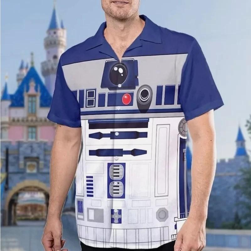 Galaxy s Edge R2-d2 Robot Cosplay Costume Fiction Space Robot Hawaiian Shirt Unisex T-Shirt S