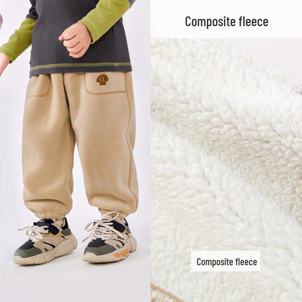 Children's Fleece One-Piece Winter Pants: Boys' Knitted Long Pants & Girls' Warm Casual Pants