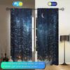 2 Piece Night Forest Snow Landscape Printed Curtains   Suitable for Gifting To Family and Friends   Semi Blackout Curtains