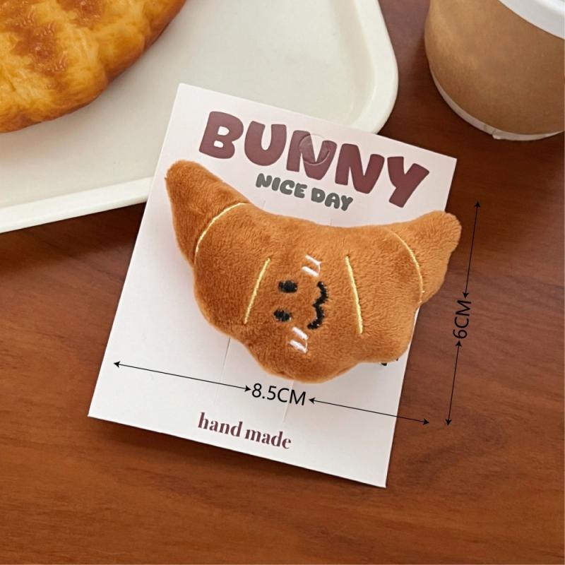 

Kids Creative Cartoon Bread Plush Doll Hairpins cute Girl s Hair Clip Accessories Baby Headdress Decorative Doll