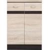 JUNONA Meuble bas de cuisine 60 cm - 2 Portes - Plan de travail - Chene sonoma