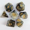 7Pcs/Set Starry Sky Acrylic Multi-side Dice Golden Number D4/6/8/10/12/20 Polyhedral Gaming Dice Prop Adults Family Night Party Board Game Essentials