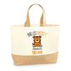 Tote Bag - PLANETEE - Mélanie Bas Les Pattes Tiger - Jute Printed In France - Sturdy Handles - Large Capacity