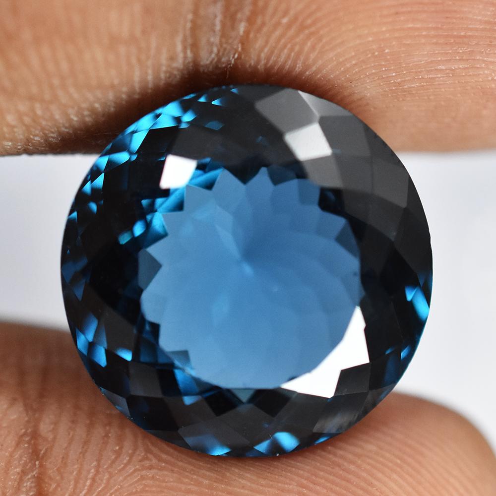 Natural Blue Sapphire Loose Gemstone 21.45 ct Round Cut Flawless September Birthday Birthstone