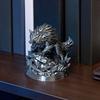 Yangyizhi 3D Printed Wolf Statue, Howling Figurine, Wild On Rock Sculpture, Collectible Animal Ornament for Home Office Desk