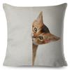 Cute Cat Pillowcase Decor Lovely Pet Animal Print Cojines Cushion Cover Polyester Pillow Case for Home Sofa Children Room 45x45