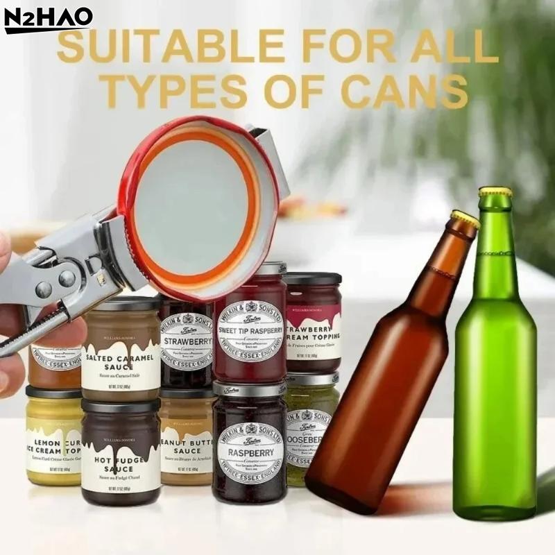 1/2PC Stainless Steel Can Opener Adjustable Multi Function Labor Saving Bottle Jar Can Opener Easy Grip Kitchen Tool Accessories