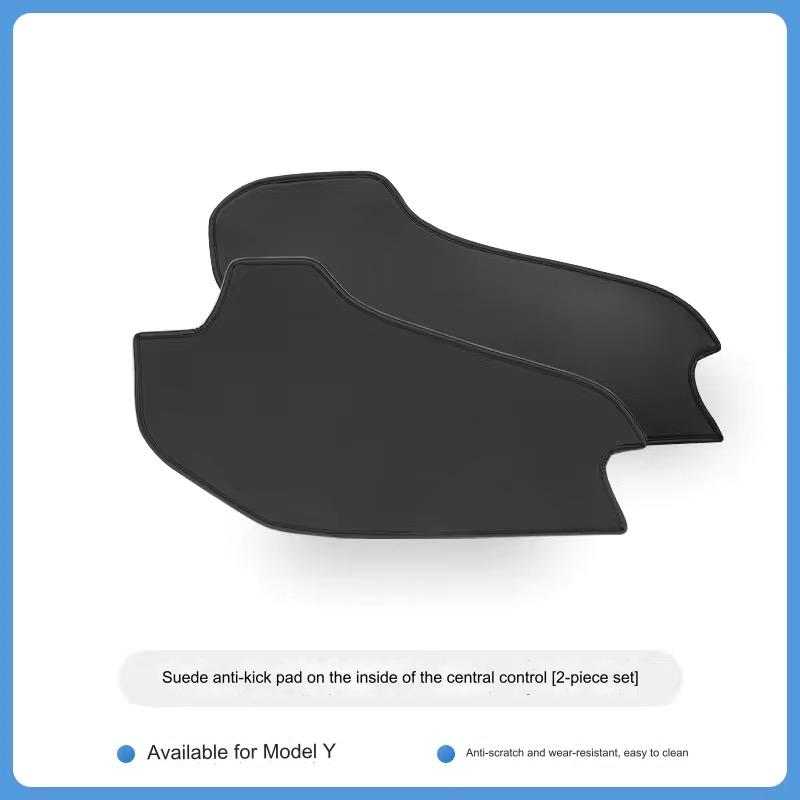For Tesla Model 3 / Y Leather Side Defense Anti-kick Pad Center Control Anti-dirty Pad Protective Cover Car Interior Accessories