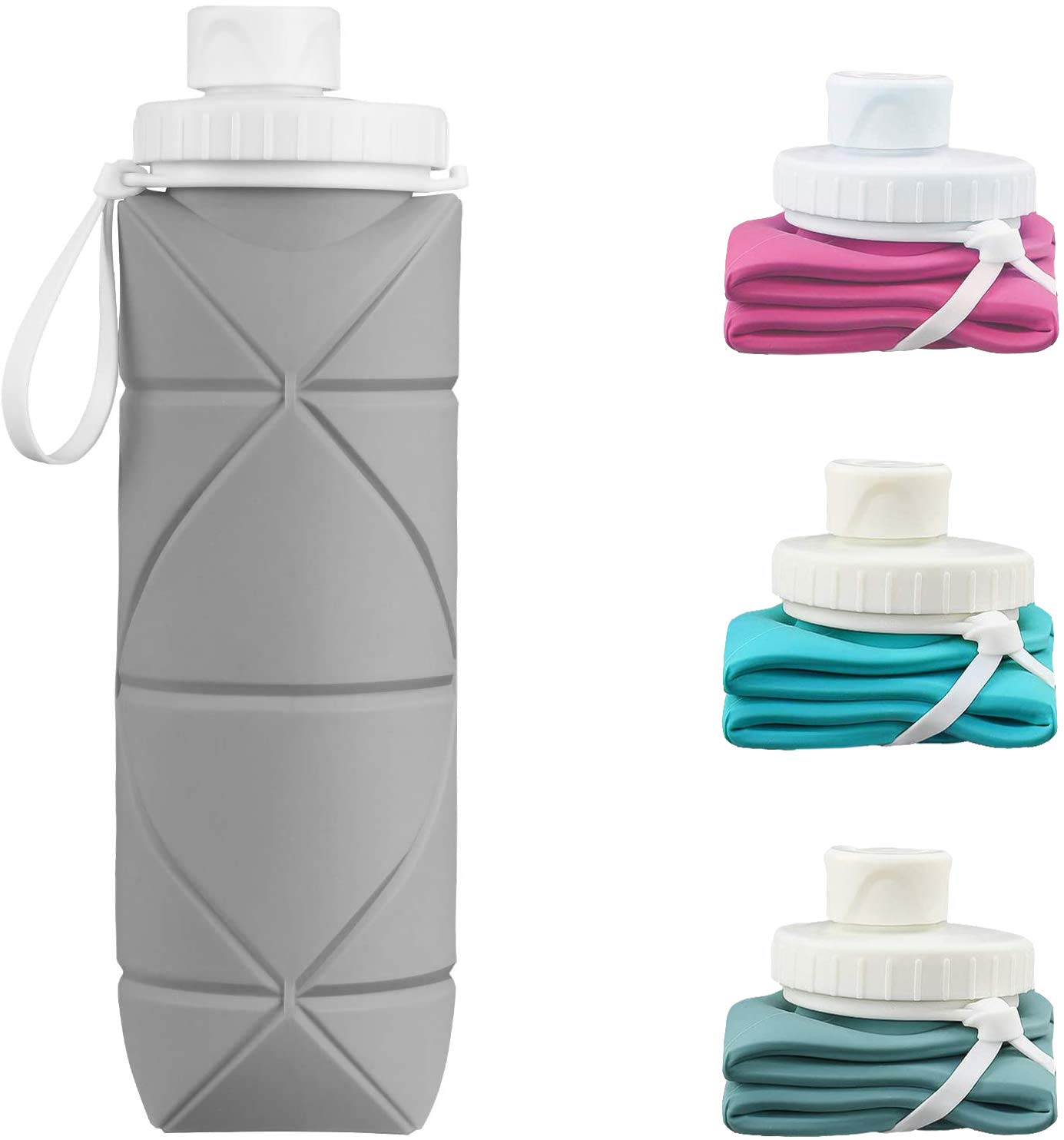 

Foldable Silicone Water Bottle, Portable Sports Water Bottle, Large Capacity WaterproofHeat-Resistant Outdoor Water Bottle for Hiking, Cycling, and