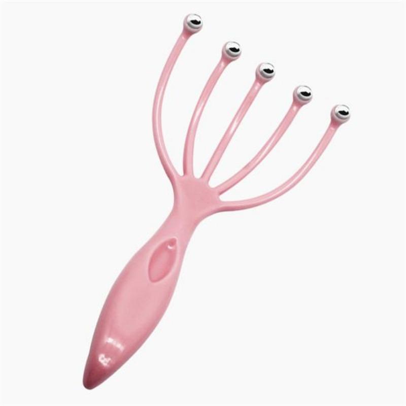 1PC Ball Comb Hair Massager Neck Massage Scalp Pressure Relaxation Spa Healing Scalp Brush Five Finger Massager
