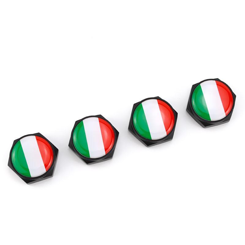 4Pcs USA Italy Germany British Flag Metal Screws License Plate Bolts For VW BM Aud Car Accessories