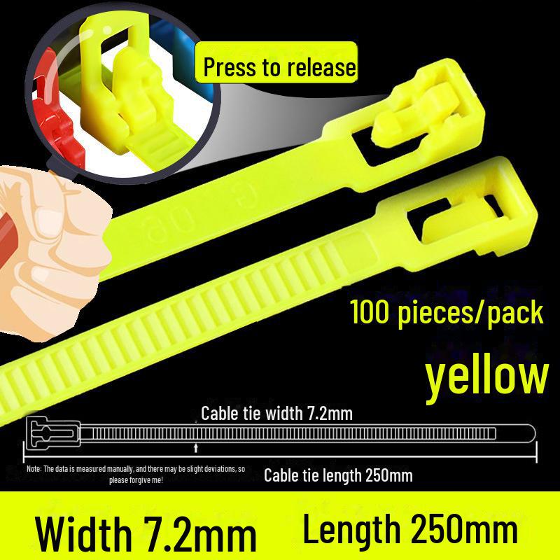Reusable Nylon Cable Tie with Square Head, Black & White