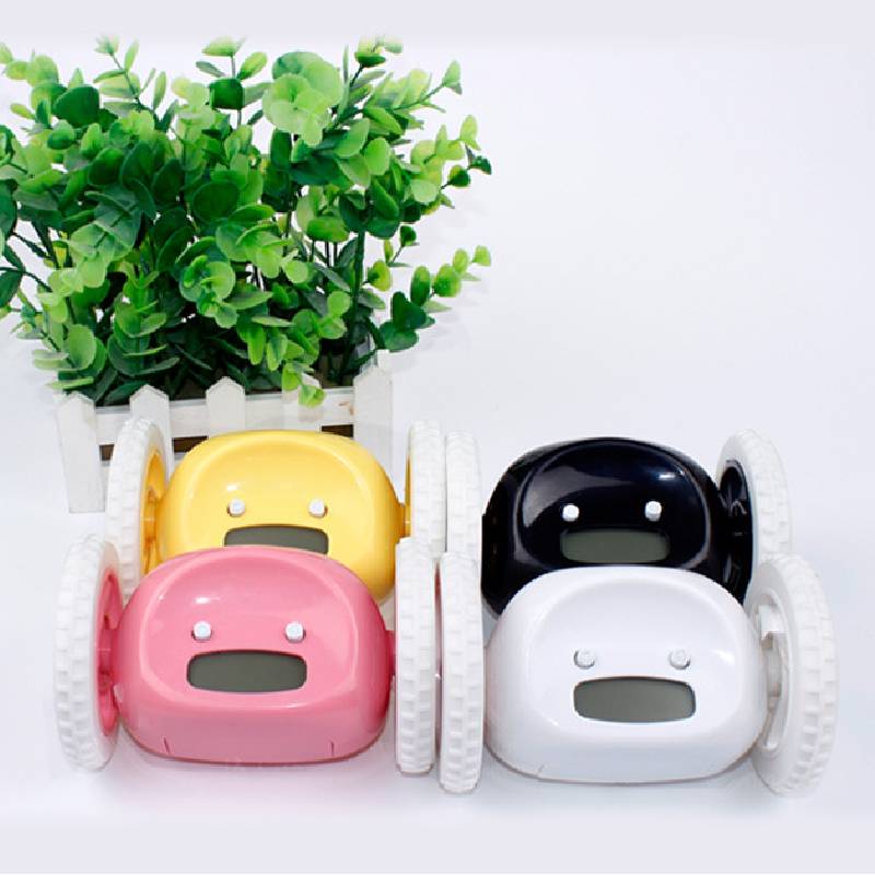 Home Decorationelectronic Creative Alarm Clock With Wheels And Can Escape