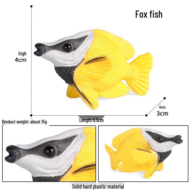 Marine Animal Simulation Model Figures: Shark, Dolphin, Hammerhead, Crab, Squid, Starfish for Kids' Education