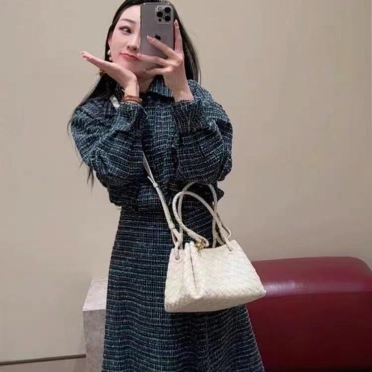 Borsa a tote in pelle a paracadute da donna intrecciata a mano a spalla a tracolla borsa cesto vegetale grande pendolare tendenza