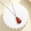 1pc Natural Stone Geometric Shape Pendant Necklace Amethyst Pink Crystal Charm Pendulum Necklace Jewelry Gifts