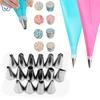 8-16 Pcs/set Silicone Pastry Bag Tips Kitchen Diy Cake Icing Piping Cream Decorate Tool Reusable Pastry Bag+stainless Nozzle