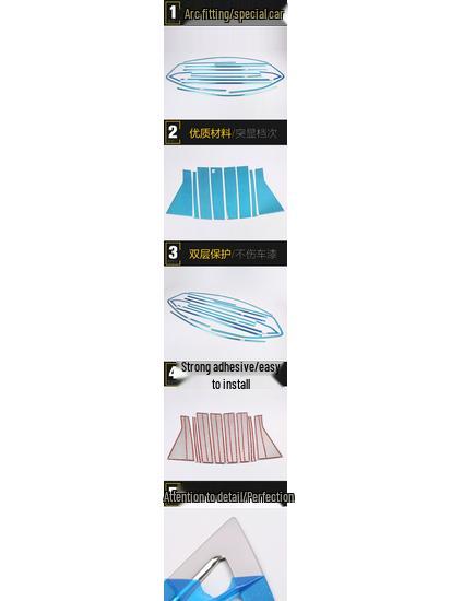 Stainless Steel Anti-Scratch Trim for 730 Model Car Windows - Fits 17 Models