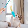 Interactive Cat Teaser Toy Retractable Rope Funny Cat Stick Teasing Wand with Bells Elastic Cord Kittens Chew-Proof Teaser Stick