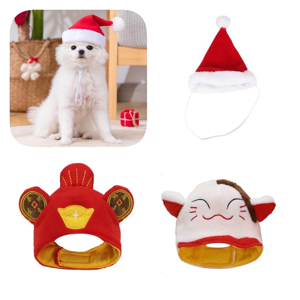 Of The God Wealth Rabbit Elk Cat Santa Hat Pet Headwear Decoration Cute Cartoon