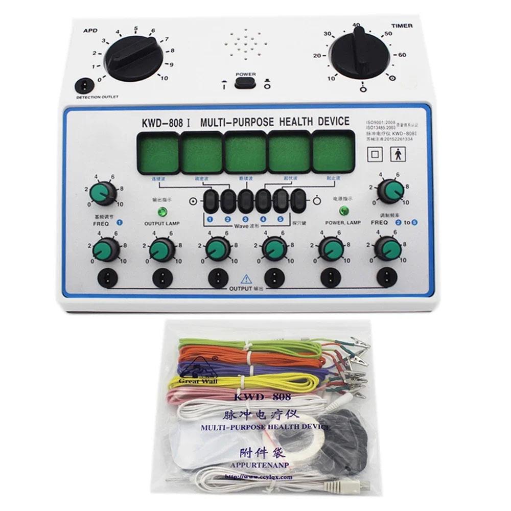 Electric Acupuncture Stimulator KWD808-I - 6 Channels Electrical Nerve Muscle Stimulator Patch Massager Health Care Device