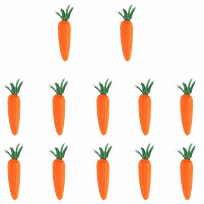 12Pcs Creative Mini Easter Carrots Realistic Handmade Artificial Foam Carrot DIY Craft Simulated Carrot Happy Easter Ornaments