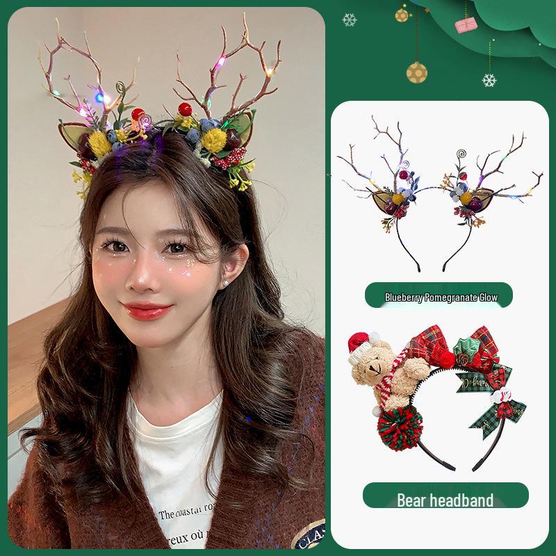 Women's Christmas Plush Hat Headband Hair Accessories