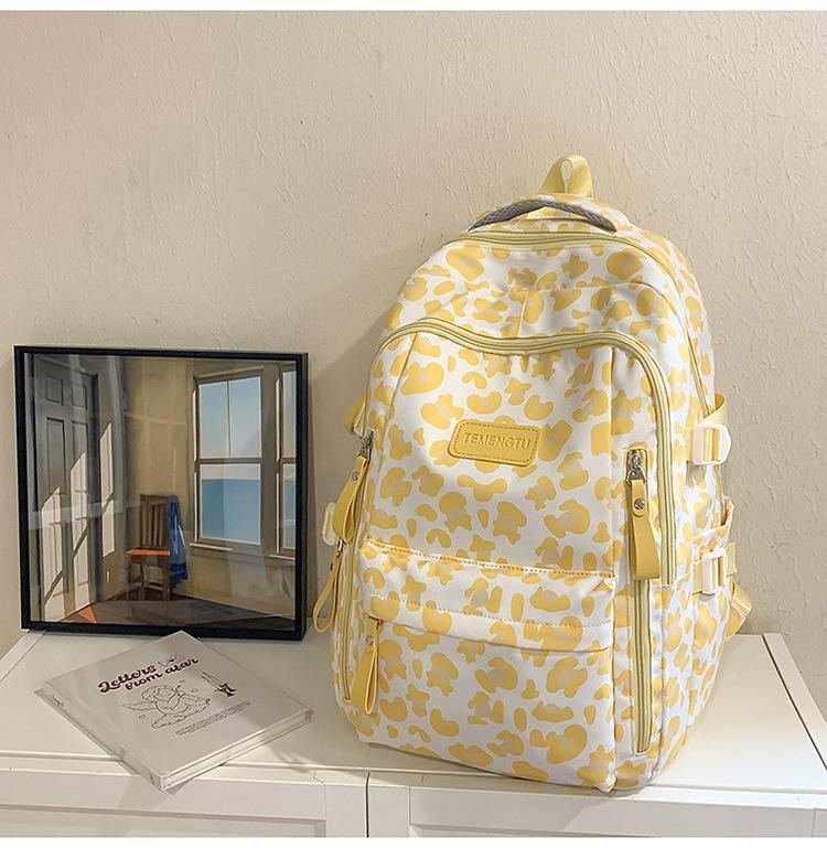 High school college student schoolbag women's fashion new fashion leopard print large capacity backpack trend versatile travel backpack