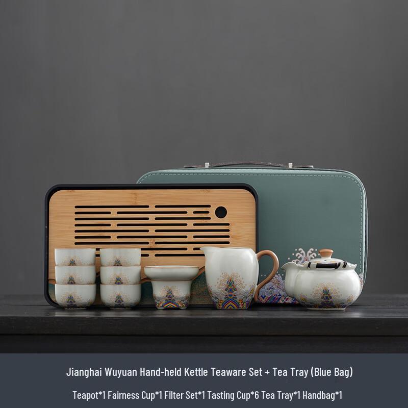 Zhuijia Huang Ruyao Portable Kung Fu Travel Tea Set With Tea Tray & Travel Bag