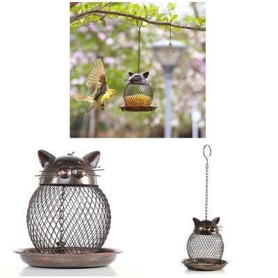 1pc Cat Shaped Bird Feeder Household Vintage Bird Feeders Bird
