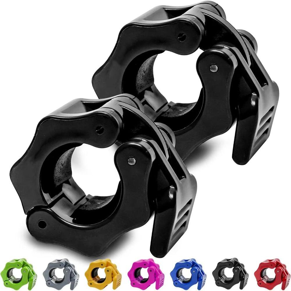 1 Pair 25/30mm Fitness Barbell Clamps Hexagon Barbell Collars Colorful Dumbbell Spin Lock  Barbell